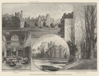 Canford Manor, Dorsetshire, la residencia de Lord Wimborne, visitada por el Príncipe de Gales de Charles Auguste Loye